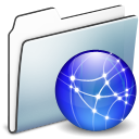 Network Folder Graphite Smooth Icon 128x128 png